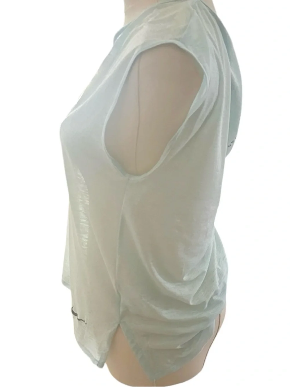 Nike Dri Fit Sheer Powder Blue  Athletic Top size women’s small